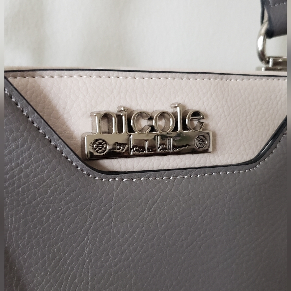 Nicole by Nicole Miller Gray and Cream Tote Bag - Picture 6 of 10